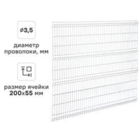 3D панель для забора Grand Line Light 2.5x2.03 м оцинкованный