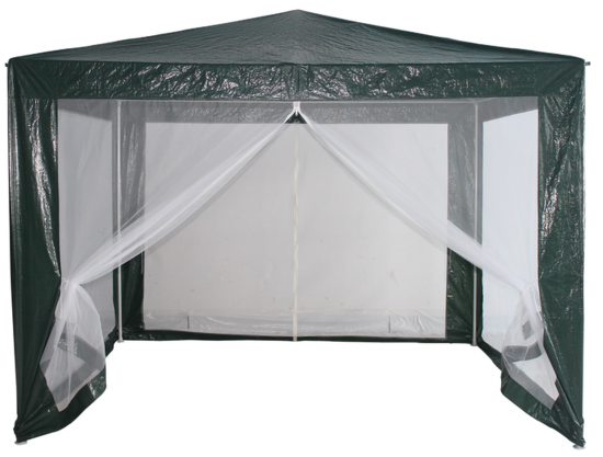 Павильон садовый 3x3 м зелёный, антимоскитная сетка