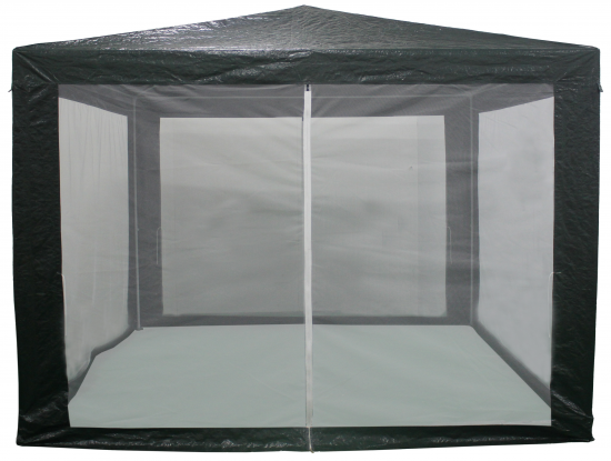 Павильон садовый 3x3 м зелёный, антимоскитная сетка