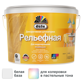 Штукатурка декоративная структурная Dufa Modellierputz 6 кг цвет белый
