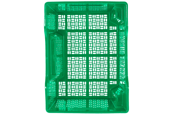 Ящик полимерный многооборотный 40x30x22 см пластик без крышки цвет зеленый