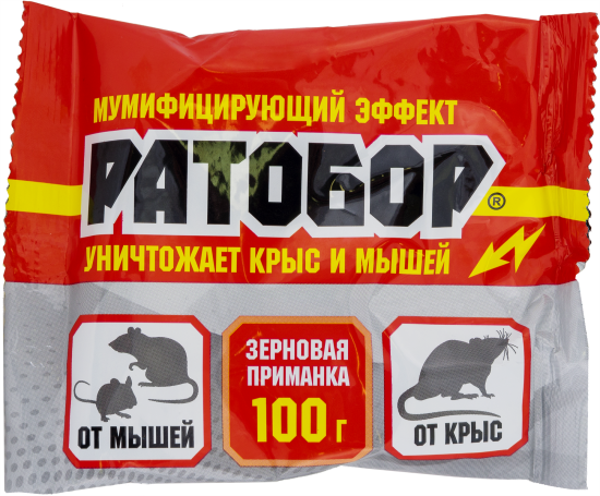 Средство для защиты садовых растений от грызунов «Ратобор» зерновое 100 г