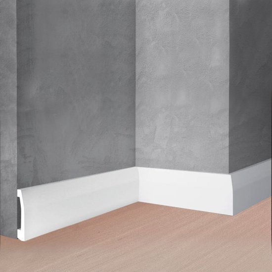 Ударопрочный влагостойкий напольный плинтус под покраску Stenopol УПАК C7125