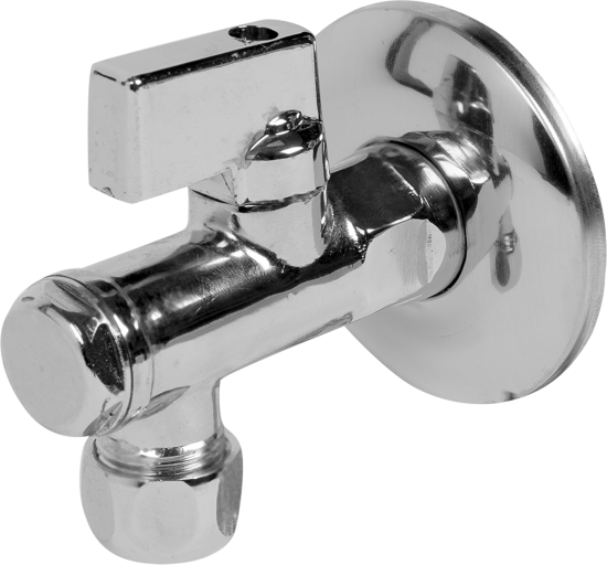 Кран угловой Valtec для подключения смесителя 1/2x3/8 хромированный VT.282.N.0410