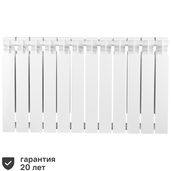 Радиатор секционный Тепломир Bimetal 500/100 12 секций боковое подключение биметалл белый