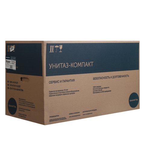 Унитаз-компакт Sanita Формат с косым выпуском с сиденьем пластик белый (WC.CC/Format/1-P/WHT.G/S1)