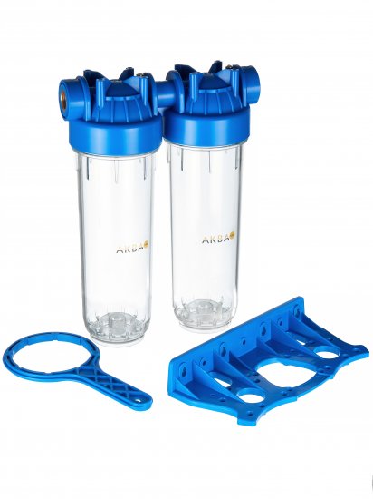 Сборка из двух магистральных корпусов Аква Про 10SL для холодной воды 1/2