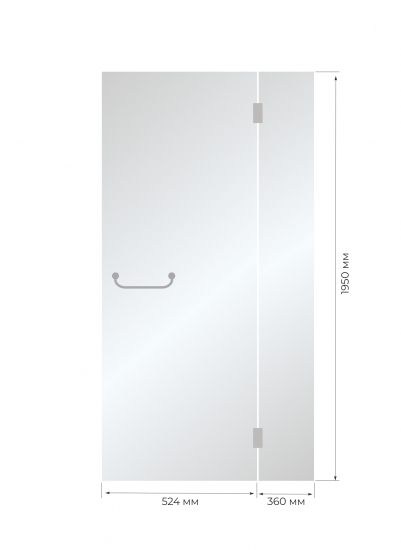 Дверь душевая распашная Март Классика 90 см