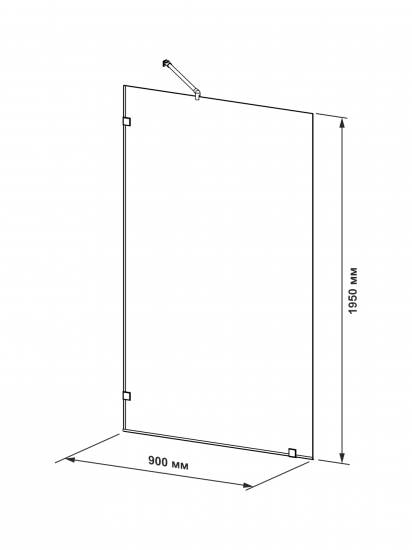 Душевая перегородка Классика 90x195 см прозрачное стекло