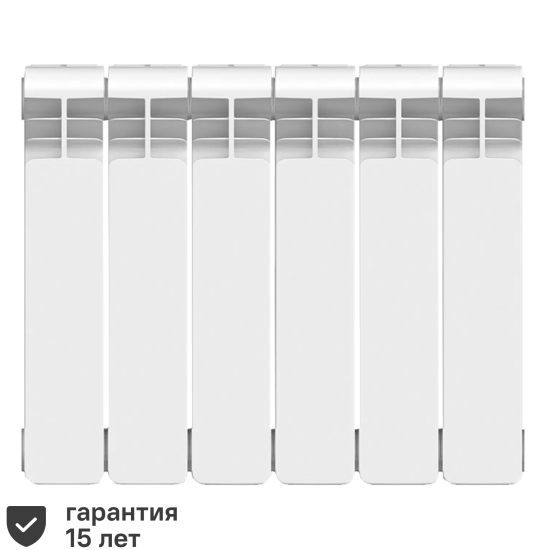 Радиатор секционный Equation Bimetal 350/90 6 секций боковое подключение биметалл белый