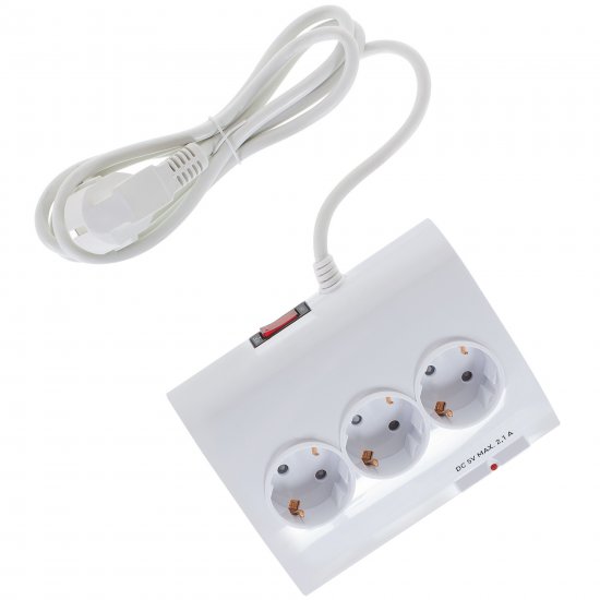 Удлинитель бытовой Старт 5 розеток с заземлением 3x1 мм 1.5 м цвет белый
