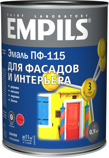 Эмаль ПФ-115 Empils PL глянцевая цвет синий 0.9 кг