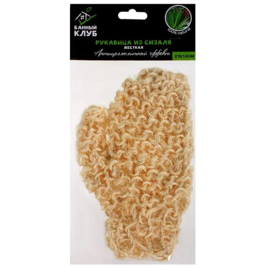 Мочалка для бани «Варежка» сизаль