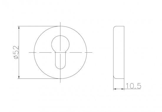 Накладка на цилиндр E SC CHROME, цвет хром