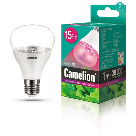Электрическая светодиодная лампа лампа для растений Camelion LED15-PL/BIO/E27