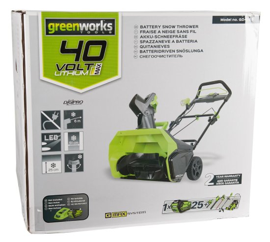 Снегоуборщик аккумуляторный GREENWORKS Бесщёточный GD40ST 51 см 40 В 1x4 Ач АКБ и ЗУ в комплекте