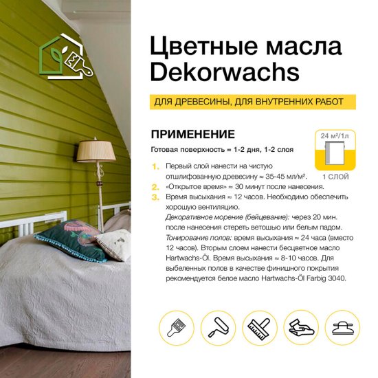 Масло Osmo Dekorwachs Transparente Tone для дерева белое прозрачное 2,5 л