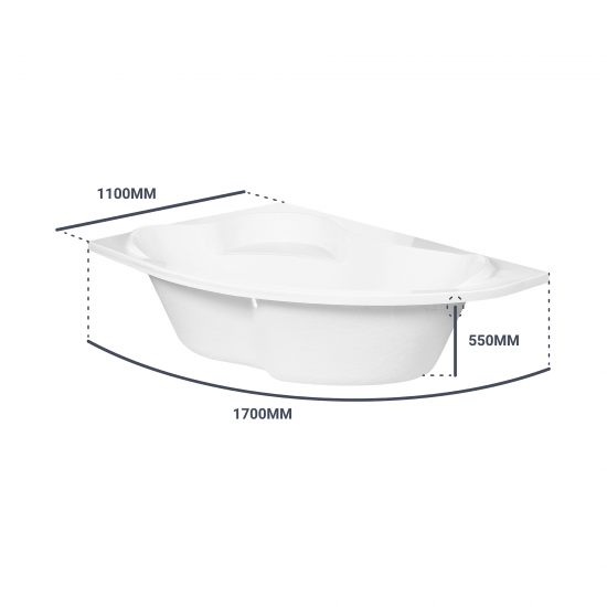 Ванна Sensea Глоу акриловая 170x110 см левая