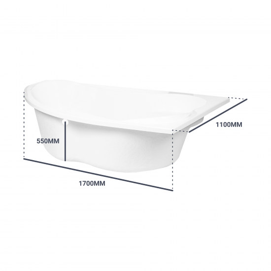 Ванна Sensea Глоу акриловая 170x110 см правая