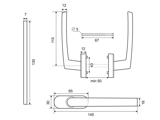 Ручка оконная двусторонняя 2WH PS