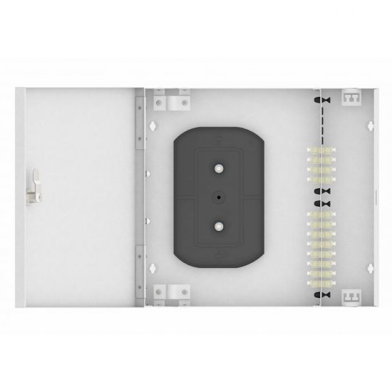 Настенный многомодовый укомплектованный оптический кросс TopLan КРН-Top-24LC/U-OM2-GY