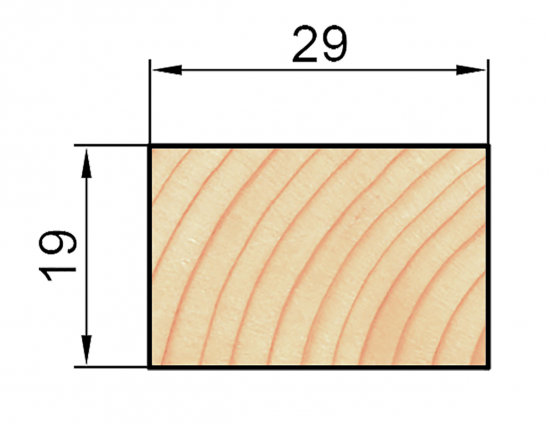 Декоративный брусок сращенный 19x29x2200 мм хвоя сорт Экстра прямой