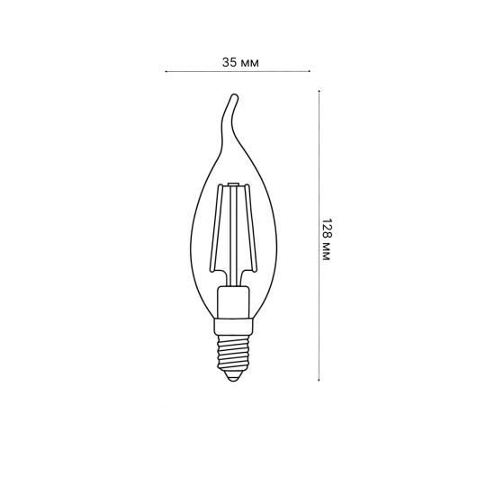 Лампа светодиодная филаментная Airdim E14 5 Вт 500 Лм свет холодный
