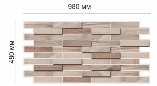 Листовая панель ПВХ 980x480x3 мм Паркет грей 0.47 м²