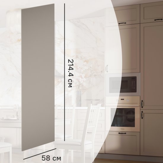 Фальшпанель для кухонного шкафа Ньюпорт 58x214.4 см Delinia ID МДФ цвет топо