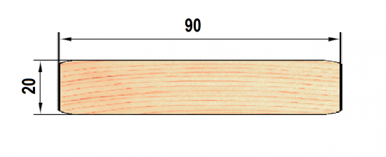 Планкен строганый с фаской 20x90x2000 мм лиственница