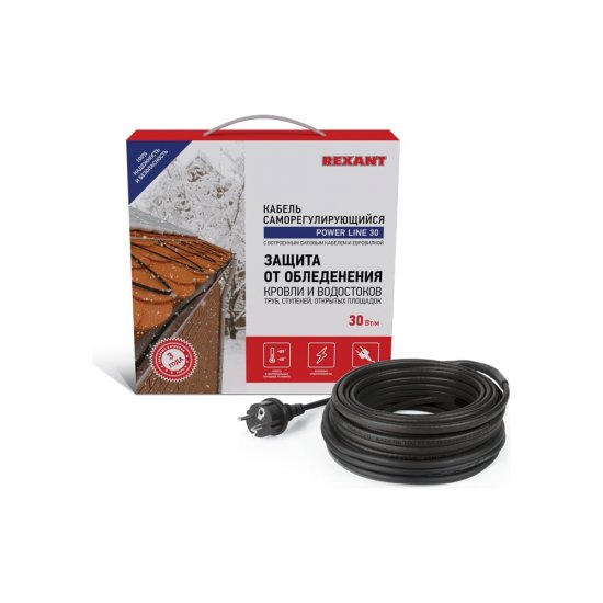 Греющий саморегулирующийся кабель REXANT POWER Line