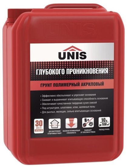 Грунтовка глубокого проникновения Unis 10 л