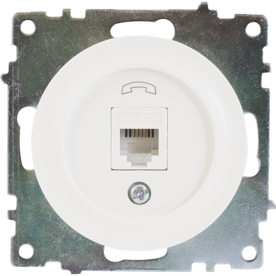 Телефонная розетка встраиваемая Onekey Florence RJ11, цвет белый