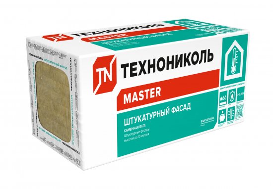 Утеплитель Технониколь Штукатурный Фасад 100 мм 3 шт 600x1200 мм 2.16 м²
