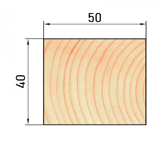 Брусок строганый 40x50x3000 мм хвоя сорт Оптима ФГИС ЛК