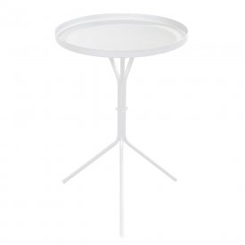 Журнальный столик круглый белый муар Sheffilton SHT-CT11