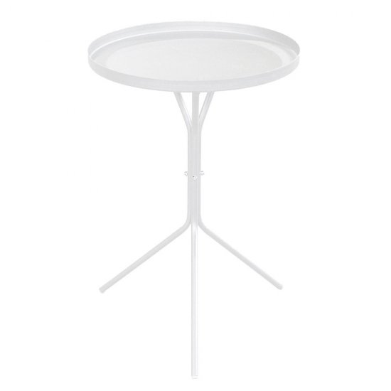 Журнальный столик круглый белый муар Sheffilton SHT-CT11