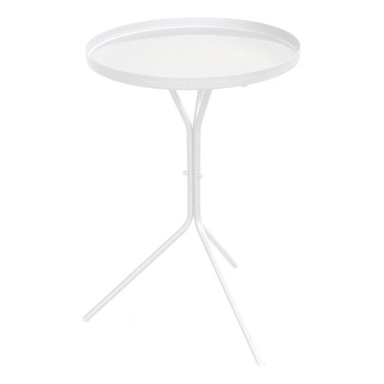 Журнальный столик круглый белый муар Sheffilton SHT-CT11