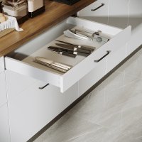 Ящик выдвижной Delinia 35.2x8.1x51.1 см ЛДСП цвет серый