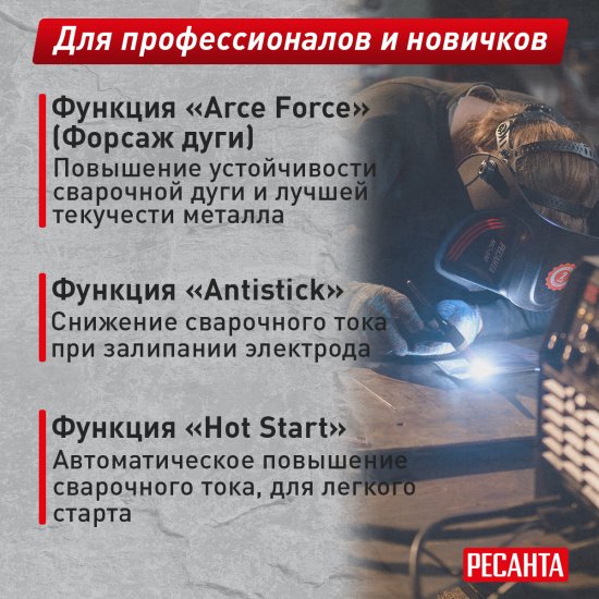 Сварочный аппарат инверторный Ресанта САИ-250, 250 А, до 6 мм