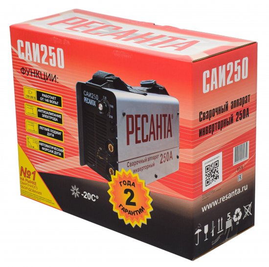Сварочный аппарат инверторный Ресанта САИ-250, 250 А, до 6 мм