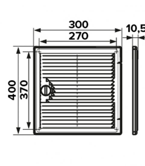 Люк ревизионный Era Декофот пластиковый 300х400 мм накладной с решеткой