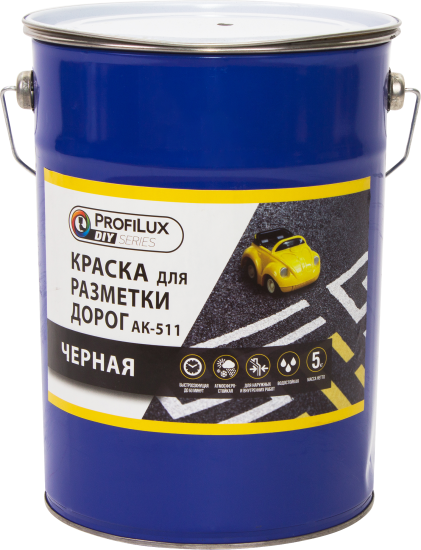 Краска для разметки дорог Profilux матовая цвет чёрный 5 кг