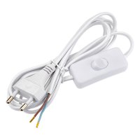 Кабель для светильника Duwi IP20 230 В 1,8 м с выключателем белый (28567 0)