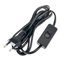 Кабель для светильника Duwi IP20 230 В 1,8 м с выключателем черный (28568 7)