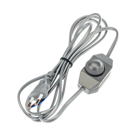 Кабель для светильника Duwi IP20 230 В 2 м с выключателем серебро (28578 6)