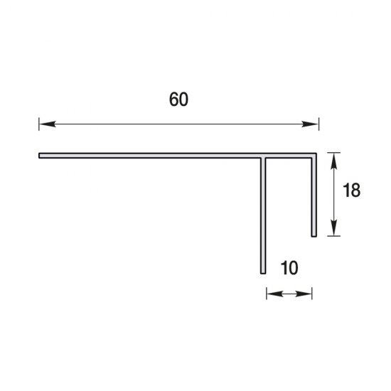 Профиль F-образный 60х3000х10 мм белый