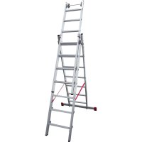 Индустриальная алюминиевая трехсекционная лестница Новая Высота 5230307