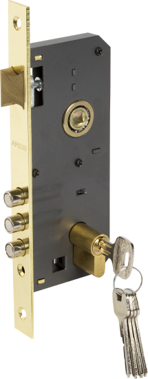 Замок врезной Apecs 2200/60-G, цвет золото