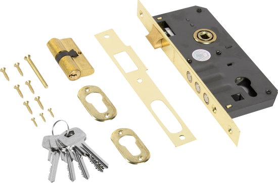 Замок врезной Apecs 2200/60-G, цвет золото